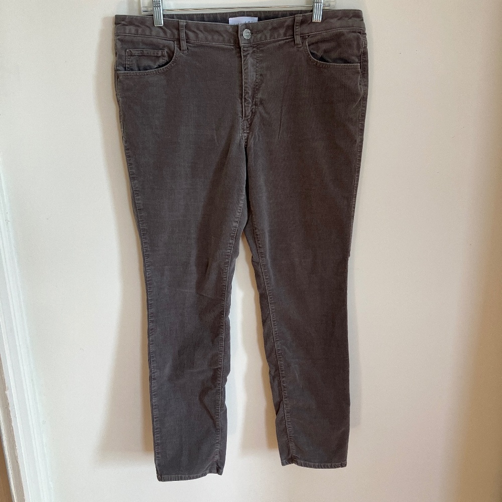 LOFT Curvy Skinny gray grey corduroys - Size 32/14